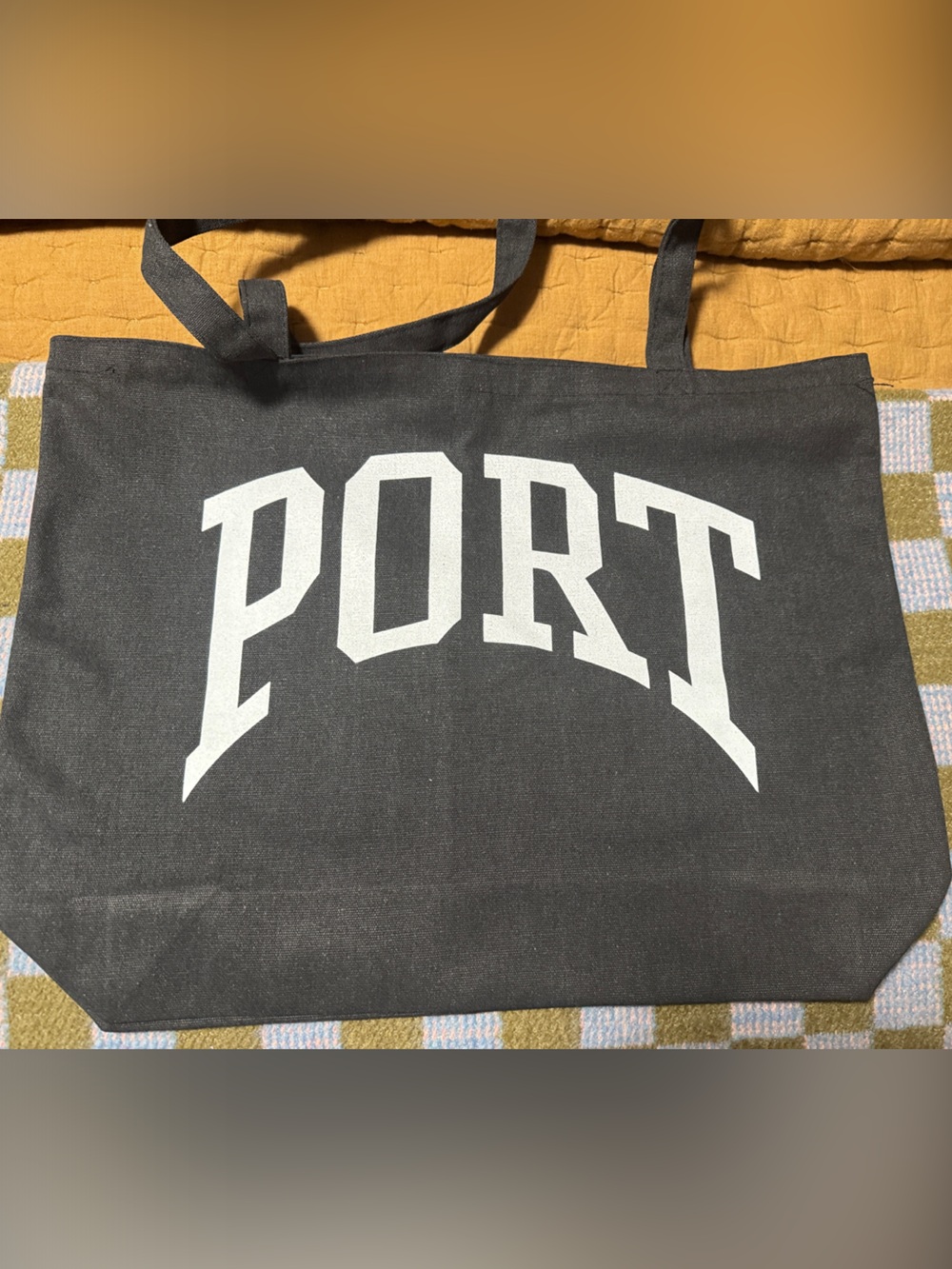PORT Black Canvas Tote Bag